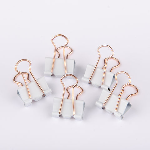 Foldback-Klammern 19mm weiß / roségold (10 Stück) 3