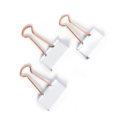 Foldback-Klammern 19mm weiß / roségold (10 Stück) 2