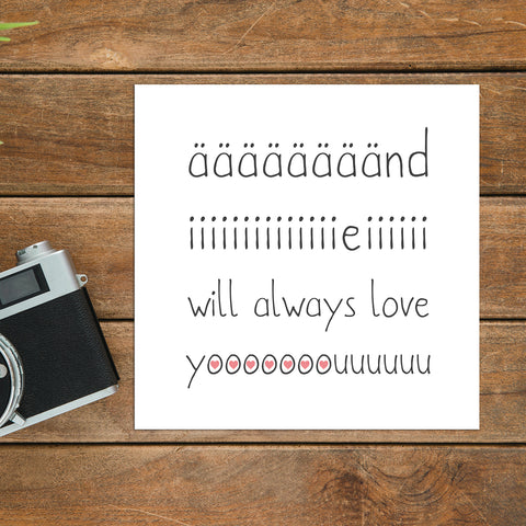 Little Note “And I will always love you” 2
