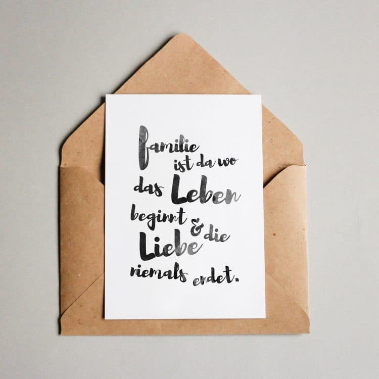 Familie ist da wo das Leben beginnt…