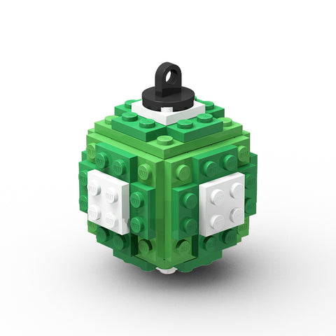 Weihnachtsbaumkugel aus LEGO® hellgrün/dunkelgrün/weiss 1